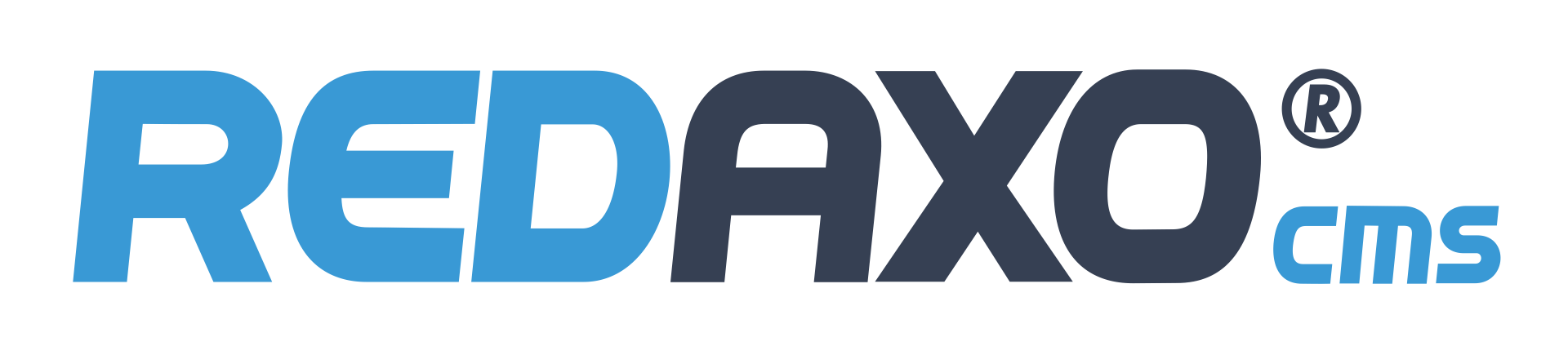 REDAXO CMS Logo – blau-dunkles Markenzeichen mit eingetragenem Warenzeichen